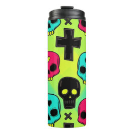 Garrafa Térmica Skull Pattern Thermal Tumbler