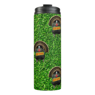 Garrafa Térmica SlipperyJoe's Ação de Graças relva de peru come pr