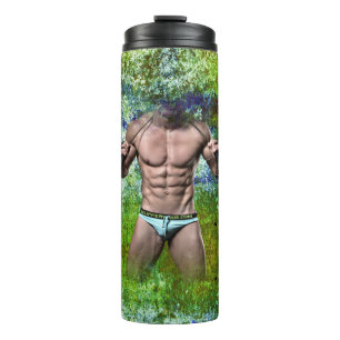 Garrafa Térmica SlipperyJoe's homem adulto altamente musculoso sem