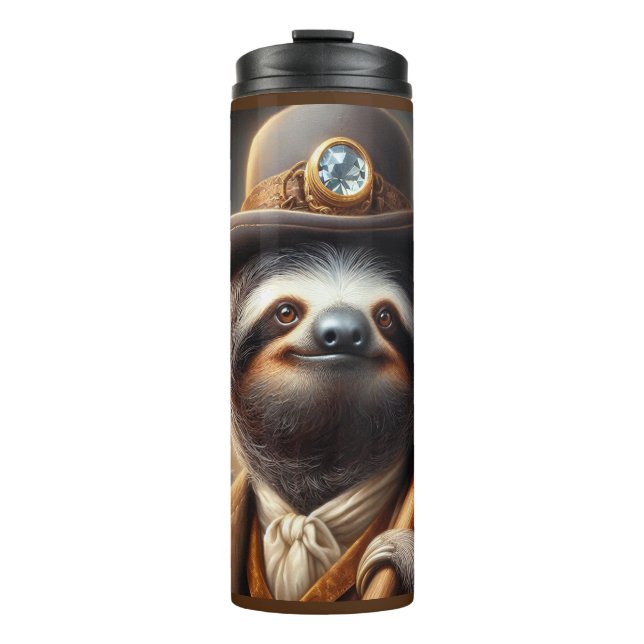 Garrafa Térmica Sloth Dourado Miner (Frente)