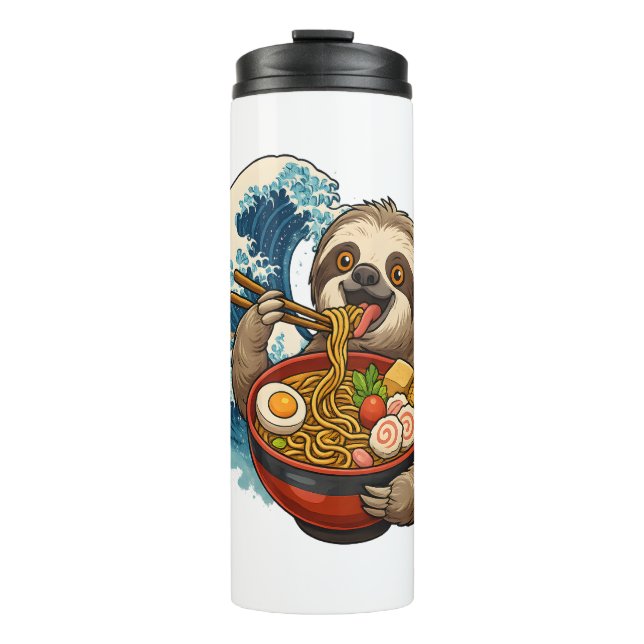 Garrafa Térmica Sloth Eating Japonês Ramen (Frente)