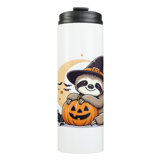 Garrafa Térmica Sloth Halloween Motif Clássico T-Shirt (Frente)