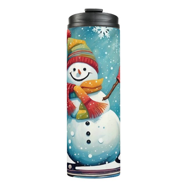 Garrafa Térmica Snowboard Snowman - Tumbler Térmico (Frente)