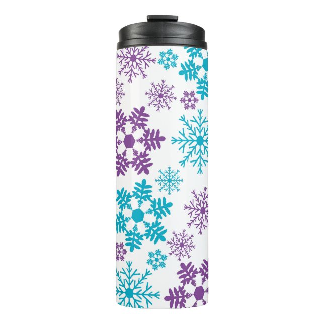 GARRAFA TÉRMICA SNOWFLAKS DE INVERNO DE RODAS E TURQUIAS (Frente)