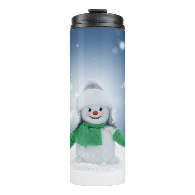 Garrafa Térmica Snowman de inverno de Natal SlipperyJoe echarme (Frente)