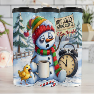 Garrafa Térmica Snowman Grumpy Não Jolly Coffee