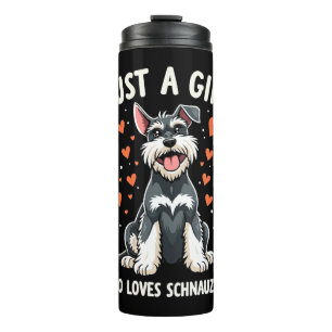 Garrafa Térmica Só uma garota que ama Miniatura Schnauzer