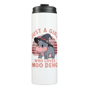 Garrafa Térmica Só Uma Menina Que Ama Moo Deng Engraçada, Bonita,