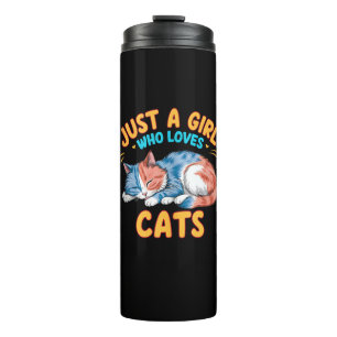 Garrafa Térmica Só Uma Menina Que Ama Um Gatinho Bonito Para O Fil