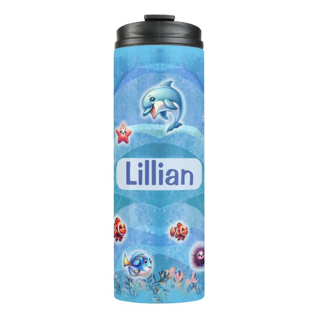 Garrafa Térmica Sob O Tema Do Mar Personalizado (Frente)