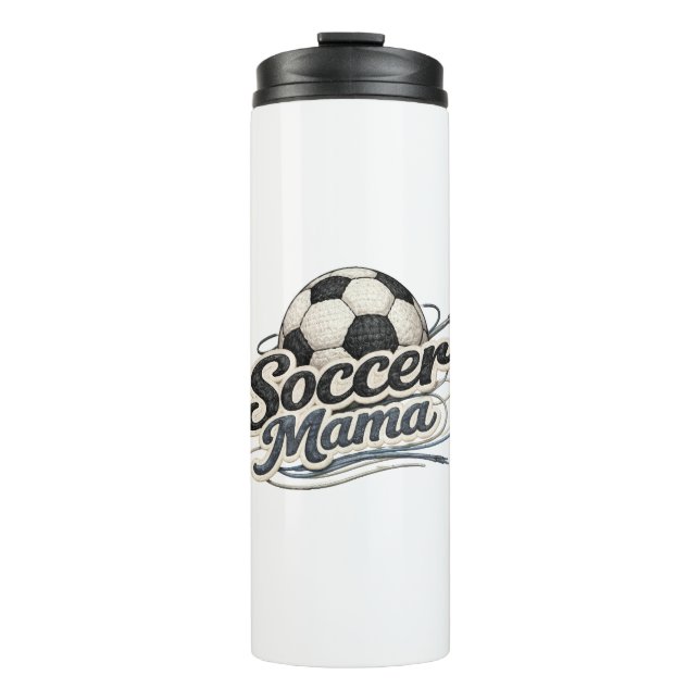 Garrafa Térmica Soccer Mama  Travel Mug – Game Day Team Mom Gift (Frente)