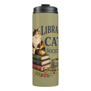 Garrafa Térmica Sociedade do Gato da Biblioteca Calico Bibliófilo