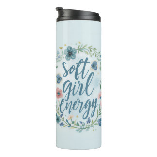 Garrafa Térmica Soft Girl Energy Floral Baby Blue 