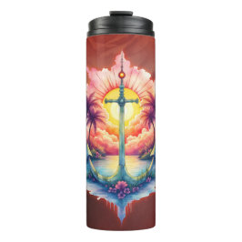 Garrafa Térmica Solar anchor in a tropical paradise. 