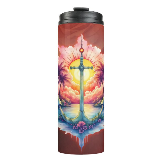 Garrafa Térmica Solar anchor in a tropical paradise.  (Frente)