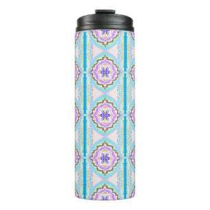 Garrafa Térmica Sonho Pastel Boho Geométrico Kaleidoscópio