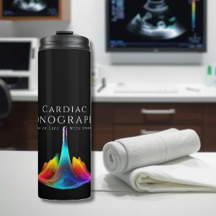 Garrafa Térmica Sonógrafo Cardíaco - Ondas de Ultrassons Coloridas