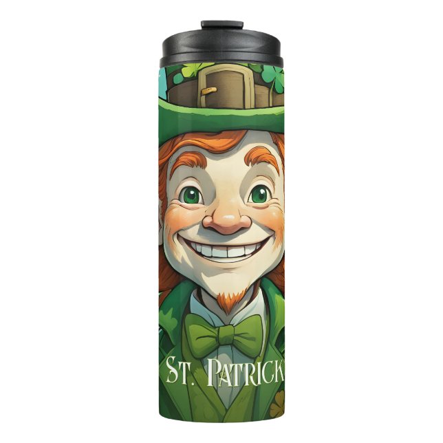 Garrafa Térmica Sorrisos de sorte na Rua. Dia de Patrick (Frente)