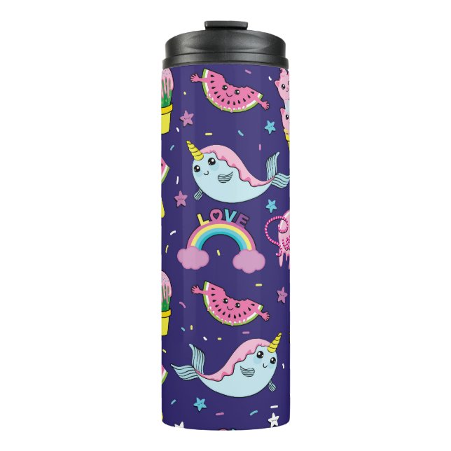 Garrafa Térmica Sorvete: Bonito sem costura (Frente)