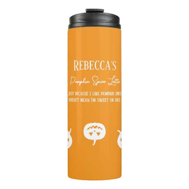 Garrafa Térmica Sorvete de abóbora branca de Halloween doce ou leg (Frente)