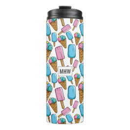 Garrafa Térmica Sorvete Padrão monograma personalizado tumbler