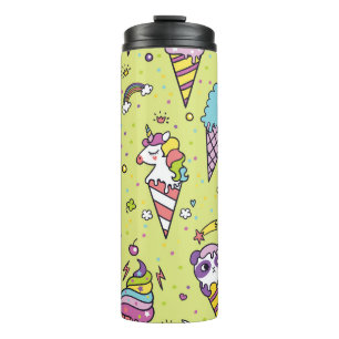 Garrafa Térmica Sorvete pop Cute: Padrão Animal