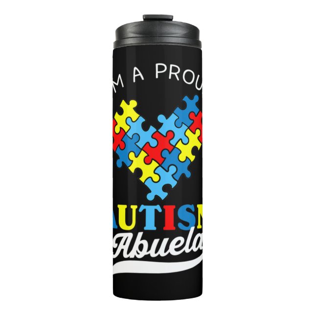 Garrafa Térmica Sou um Autismo Orgulhoso Abuela - Perfeito para a  (Frente)