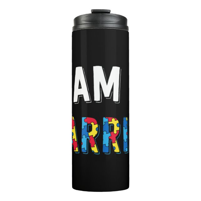 Garrafa Térmica Sou Um design De Guerreiro. Coloque a peça de queb (Frente)