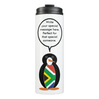 Garrafa Térmica South African Talking Ms. Penguin Personalize Text
