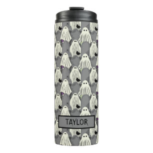 Garrafa Térmica Spooky Ghosts e Tombstones Halloween