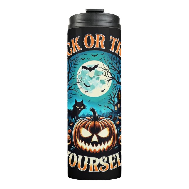 Garrafa Térmica Spooky Halloween Thermal Tumbler - Trick or Treat (Frente)