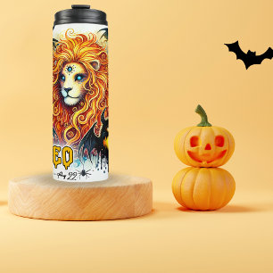 Garrafa Térmica Spooky Leo Zodiac Halloween Apresente de Aniversár