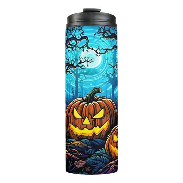 Garrafa Térmica Spooky Pumpkins Halloween (Frente)