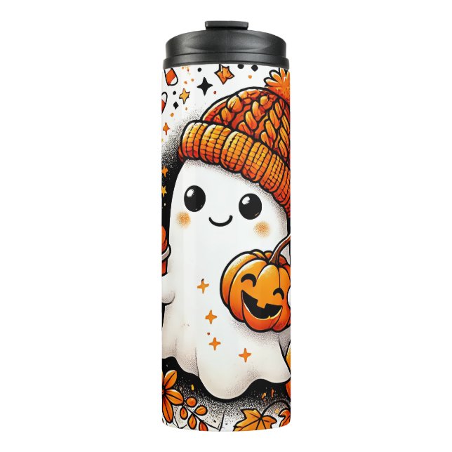 Garrafa Térmica Spooky Season Ghost Pumpkin Spice (Frente)