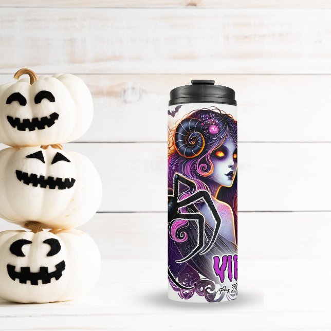 GARRAFA TÉRMICA SPOOKY VIRGO ZODIAC HALLOWEEN (spooky Virgo tumbler)