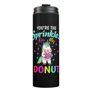 Garrafa Térmica Sprinkles de Unicórnio Fofo no Seu Donut Adultos C