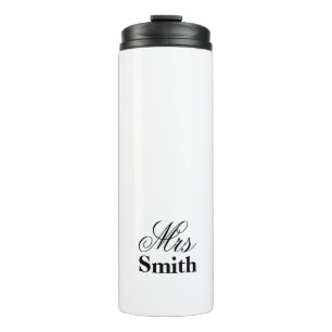 Garrafa Térmica Sra. Personalized Nome Branco Preto
