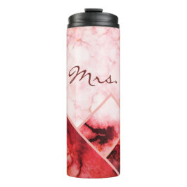 Garrafa Térmica Sra. Pink Montanhas de Mármore Bloco Personalizado