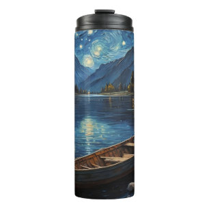 Garrafa Térmica "Starlit Drift: Pescaria Sob O Cosmos