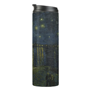 Garrafa Térmica Starry Night Over the Rhône, pintura a óleo Van Go