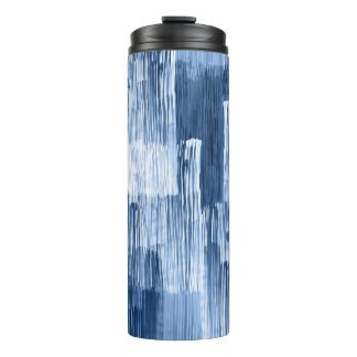 Garrafa Térmica Stripes de Cor da Água Azul: Padrão Geométrico