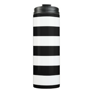 Garrafa Térmica Stripes Negras e Brancas, Padrões Strike, Linhas