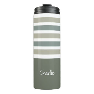 Garrafa Térmica Stripes Tumbler de monograma personalizado padrão