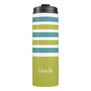 Garrafa Térmica Stripes Tumbler de monograma personalizado padrão