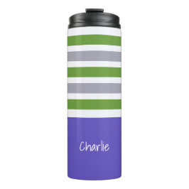 Garrafa Térmica Stripes Tumbler de monograma personalizado padrão