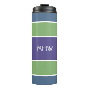 Garrafa Térmica Stripes Tumbler de monograma personalizado padrão