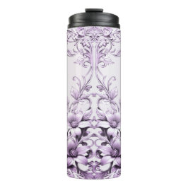 Garrafa Térmica Stylish Purple Flowers Thermal Tumbler