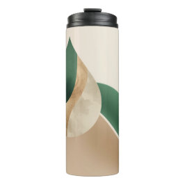 Garrafa Térmica Stylish Teardrop Wave Beige and Green 