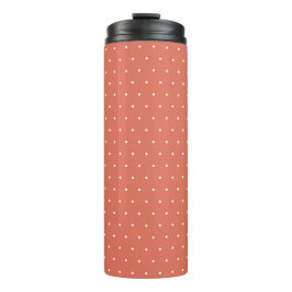 Garrafa Térmica Stylish Terracotta Tumbler with White Dot Design