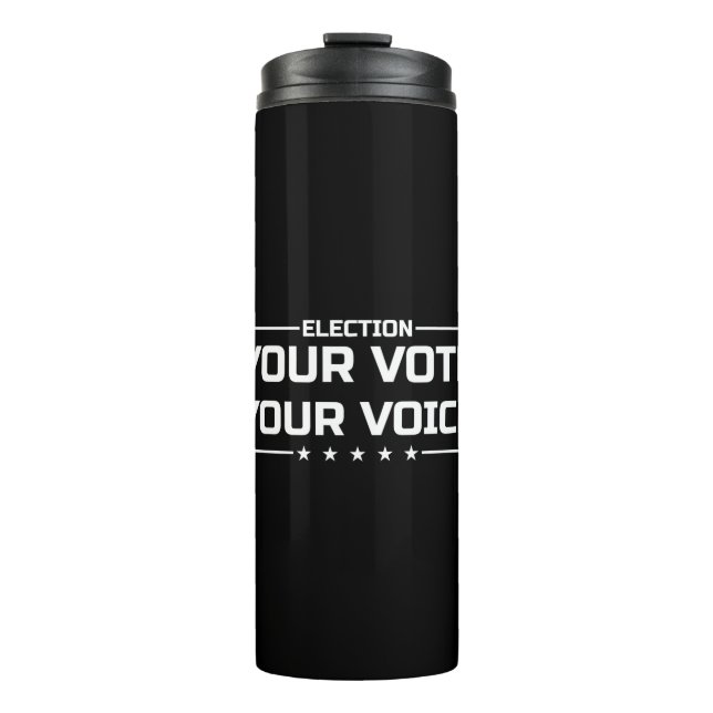 Garrafa Térmica Sua Votação Sua Voz fonte branca (Frente)